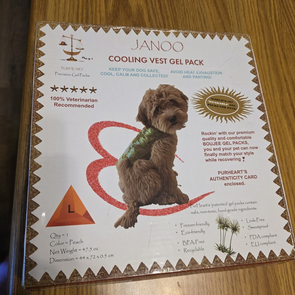 Cooling Vest Gel Pack for Dogs - Peach (Large)